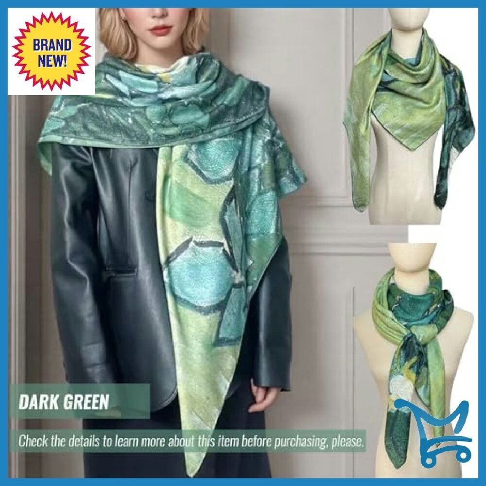 Oversized 51x51 Cashmere-Soft Pashmina Wrap Travel Blanket Shawl - Picture 6 of 8